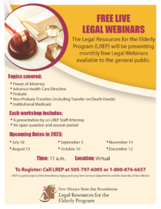 Live Legal Webinar Flyer