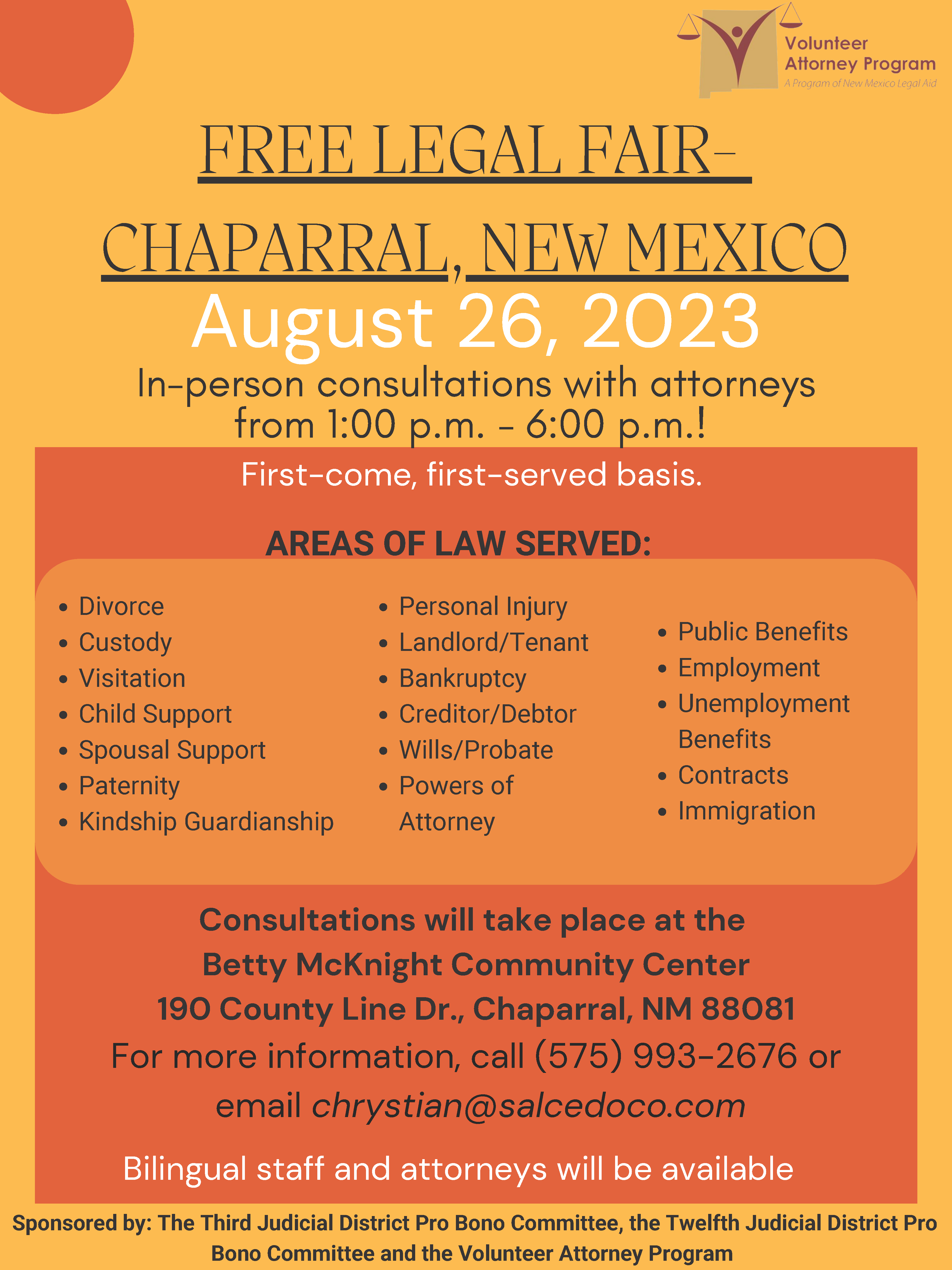 Free Legal Fair in Chaparral, New Mexico