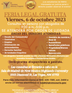 October 6, 2023Fourth JD Legal Fair Flyer (Spanishj)