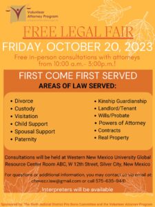 Silver City Legal Fair Flyer English