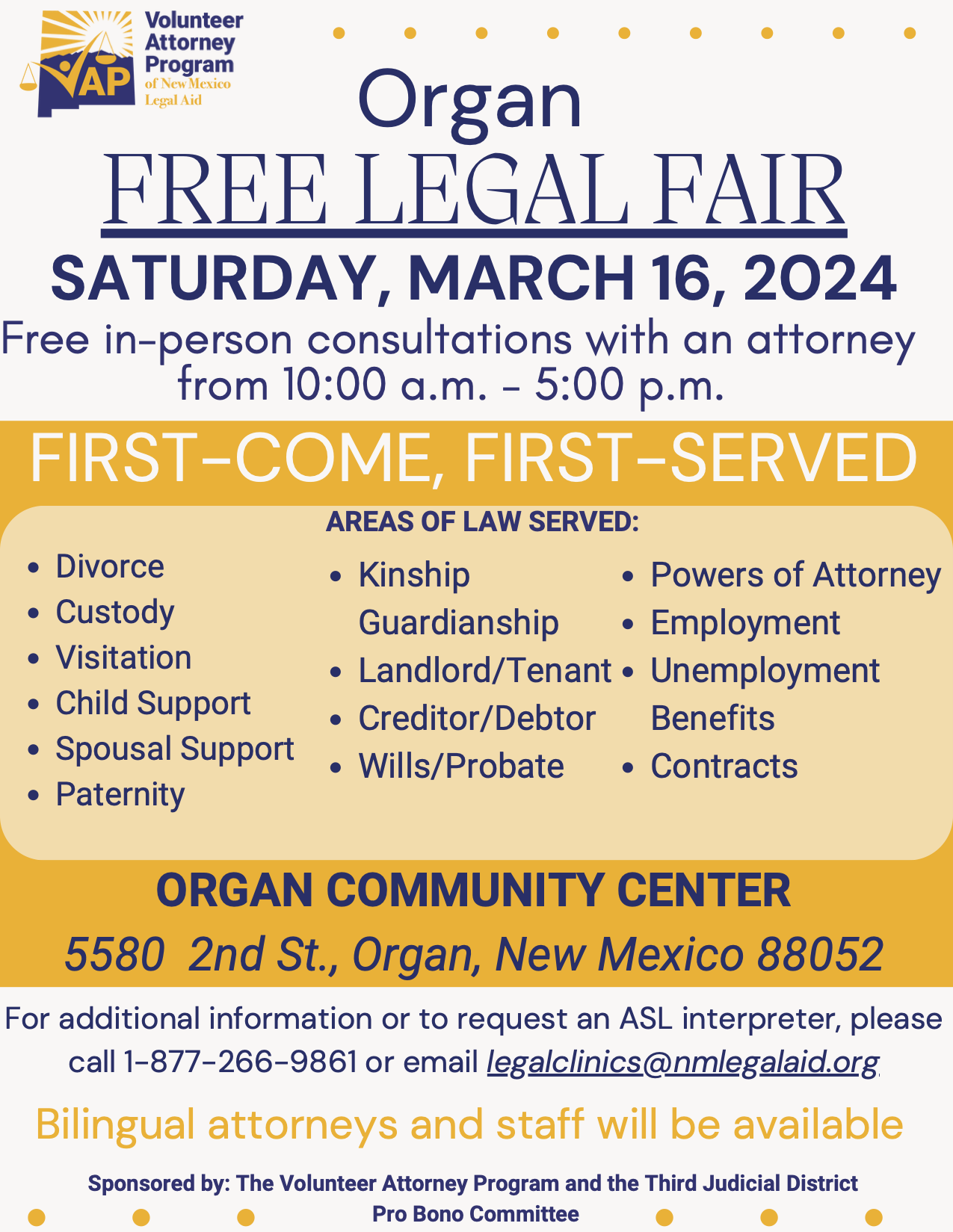 March 16, 2024 Organ Legal Fair