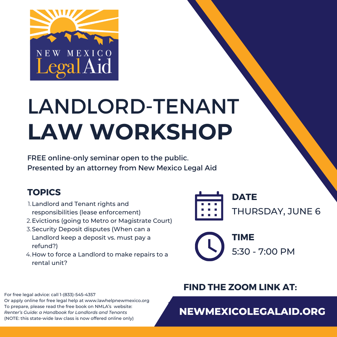 June 6 Landlord-Tenant Law Workshop