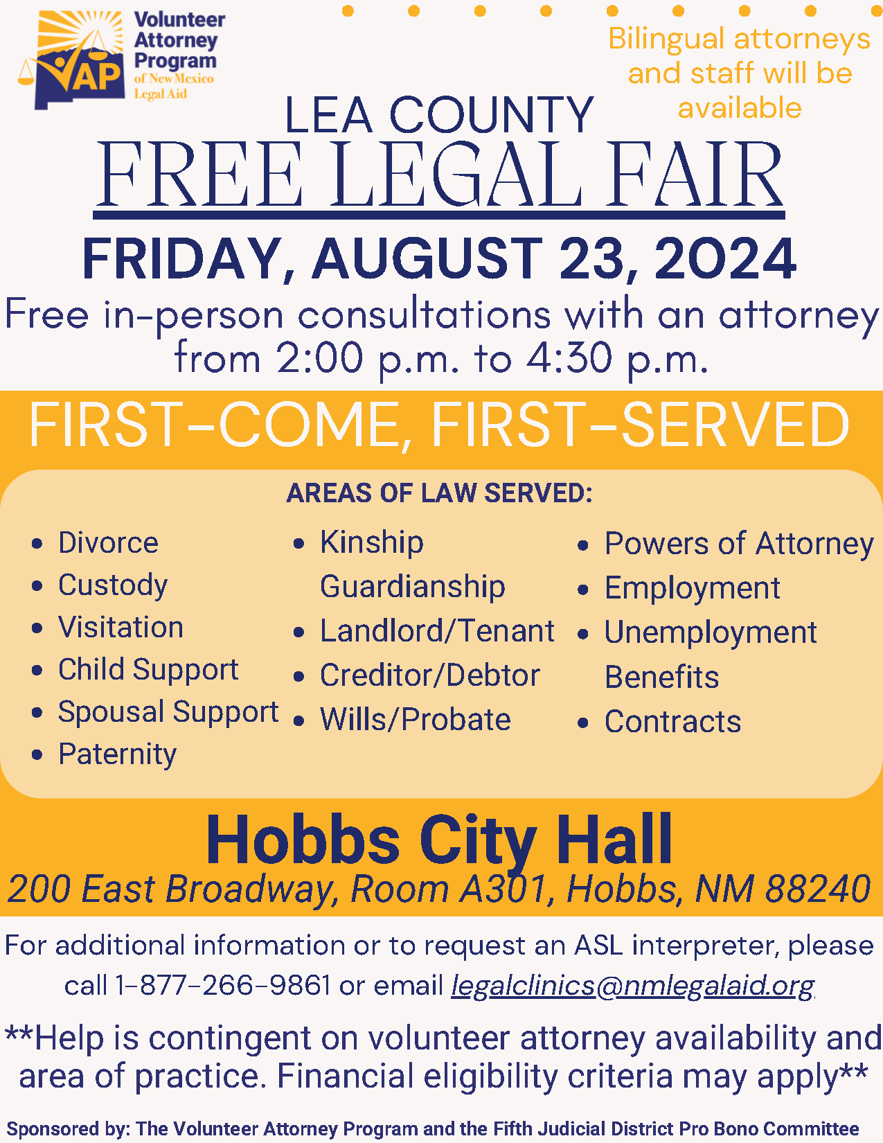 08-23-2024 Lea County Legal Fair flyer